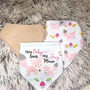 3 piece cute bandana foxy bibs